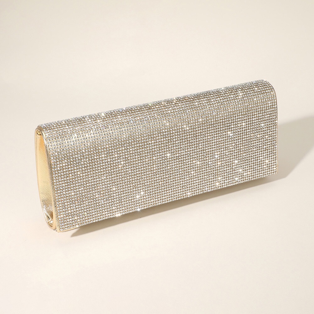 Rhinestone Gold Evening Clutch Bag